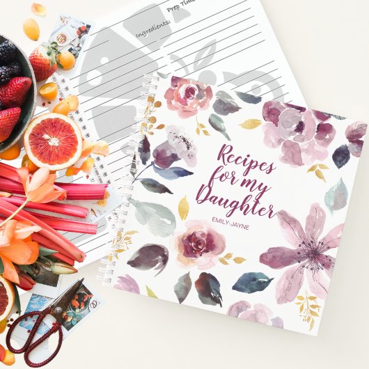 Meisje Floral Recipes voor mijn dochter Keepslag Notitieboek