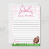 Meisje Football Time Capsule Note Bericht Kaart (Voorkant)