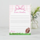 Meisje Football Time Capsule Note Bericht Kaart (Staand voorkant)