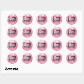 Meisje foto aandenken ronde sticker (Vel)