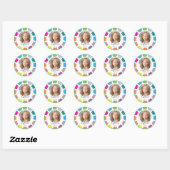 Meisje Foto Bedankt Ronde Sticker (Vel)