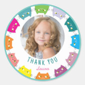 Meisje foto dank u ronde sticker (Voorkant)