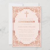 Meisje Fotobevestiging Roze Roos Goud Elegant Kaart (Voorkant)