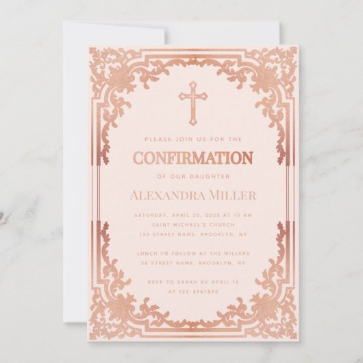 Meisje Fotobevestiging Roze Roos Goud Elegant Kaart