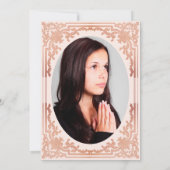 Meisje Fotobevestiging Roze Roos Goud Elegant Kaart (Achterkant)