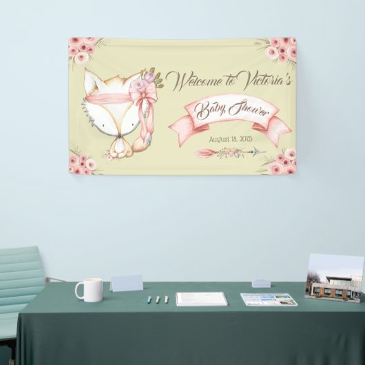 Meisje Fox Baby Meisje Douche Banner (Beurs)