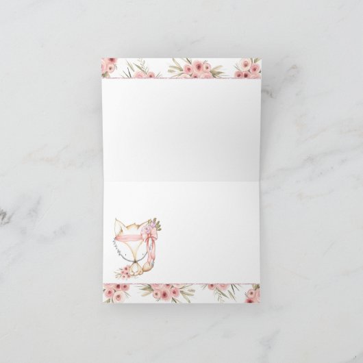 Meisje Fox Baby shower Dank u kaarten (Binnen)