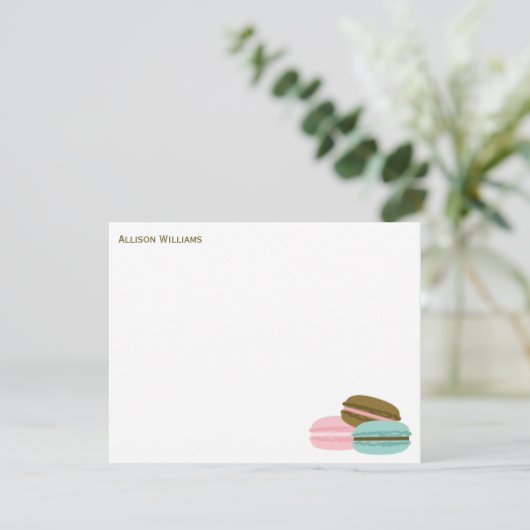 Meisje Franse Macarons Dank je wel Kaart (Staand voorkant)