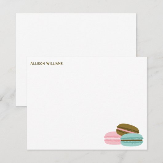 Meisje Franse Macarons Dank je wel Kaart (Voorkant / Achterkant)