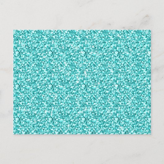 Meisje, Fun Aqua Blue Glitter Gedrukt Briefkaart (Voorkant)
