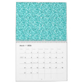 Meisje, Fun Aqua Blue Glitter Gedrukt Kalender (Mar 2026)