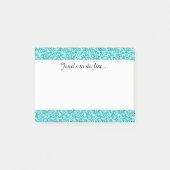 Meisje, Fun Aqua Blue Glitter Gedrukt Post-it® Notes (Voorkant)