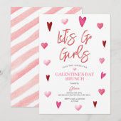 Meisje Galentine's Day Feest Brunch Diner Valentij Kaart (Voorkant / Achterkant)