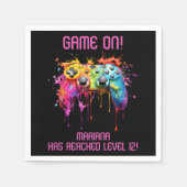 Meisje Gamer Roze Video Game Party Servet (Voorkant)