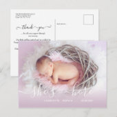 Meisje Geboorte Aankondiging Briefkaart (Voorkant / Achterkant)