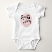 Meisje Geboorte Stats Geweldige Mama Quote Gift Romper (Voorkant)