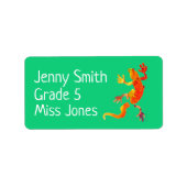 Meisje gecko hagedis naam schoolboek labels (Voorkant)