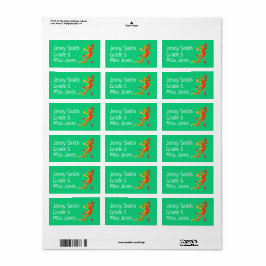 Meisje gecko hagedis naam schoolboek labels