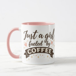 Meisje gedreven door koffie quote roze mok voor ha
