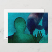 Meisje geeft dolfijnen in de steek briefkaart (Voorkant / Achterkant)