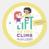 Meisje Geek X Elevate + #IWD2020 Party Stickers (L (Voorkant)