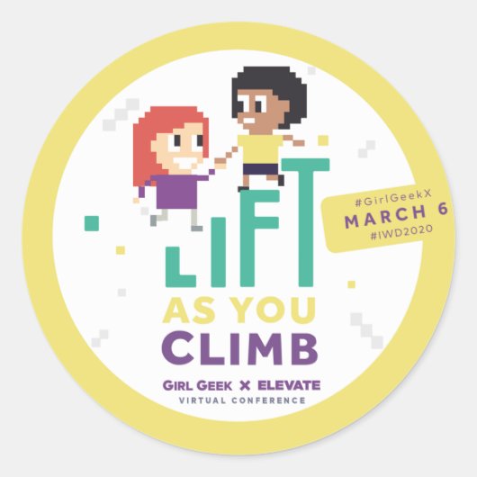 Meisje Geek X Elevate + #IWD2020 Party Stickers (s (Voorkant)