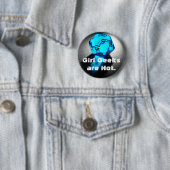 Meisje Geeks is heet Ronde Button 5,7 Cm (In situ)