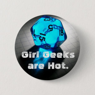 Meisje Geeks is heet Ronde Button 5,7 Cm
