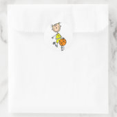 Meisje Geel Jersey Basketbal Sticker (Tas)