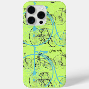 Meisje Geel Limoen Aqua Bike Damask iPhone 15 Pro Max Hoesje