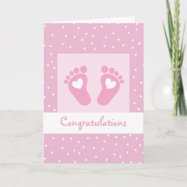Meisje gefeliciteerd Baby Feet Pink Kaart