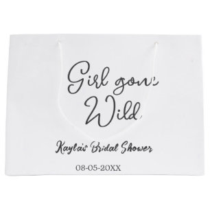 Meisje gegaan wilde bruids douche naam datum eenvo groot cadeauzakje