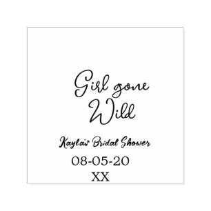 Meisje gegaan wilde bruids douche naam datum eenvo zelfinktende stempel