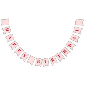 Meisje Gelukkige Verjaardag Blush Roze Rood Verjaa Vlaggetjes (Alle)