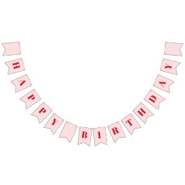 Meisje Gelukkige Verjaardag Blush Roze Rood Verjaa Vlaggetjes