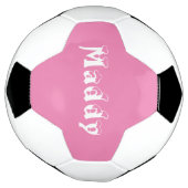 Meisje gepersonaliseerd wit en roze voetbal (Gedraaid)