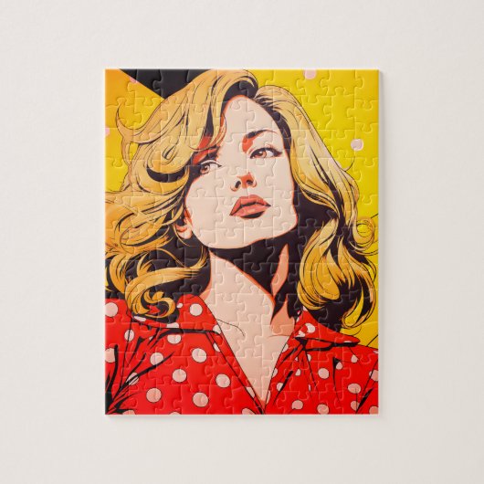 Meisje Gepersonaliseerde Foto Unieke Comic Legpuzzel (Verticaal)