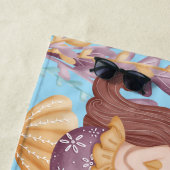 Meisje Gepersonaliseerde Zeemeermin Oceaan Strandlaken (In situ)