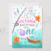 Meisje Gevist 1e Verjaardag Kaart (Voorkant)