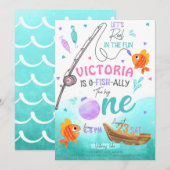 Meisje Gevist 1e Verjaardag Kaart (Voorkant / Achterkant)