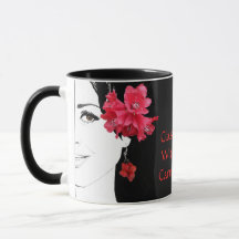 Meisje gezicht aanpasbare bloemenillustratie mode