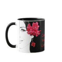 Meisje gezicht aanpasbare bloemenillustratie mode