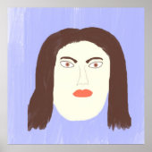Meisje gezicht abstracte schilderkunst poster (Voorkant)