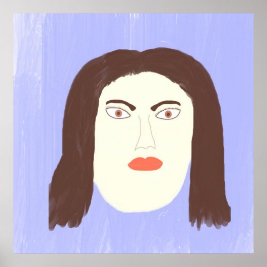 Meisje gezicht abstracte schilderkunst poster (Voorkant)