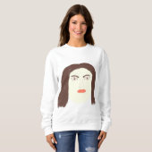 Meisje gezicht abstracte schilderkunst trui (Voorkant volledig)