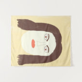 Meisje gezicht abstracte schilderkunst wandkleed (Voorkant (horizontaal))