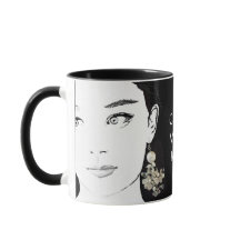 Meisje gezicht  bloemige mode illustratie funky