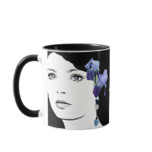 Meisje gezicht Emily naam aanpasbare blauwe iris b