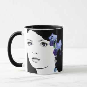 Meisje gezicht Emily naam aanpasbare blauwe iris b Mok