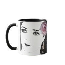 Meisje gezicht Fiona naam aanpasbare  roze roos